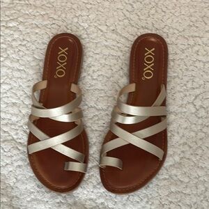 2/$20 XOXO Cream Sandals with Criss-Cross Straps